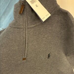 Polo by Ralph Lauren Charcoal Zip-Up Sweater for Men